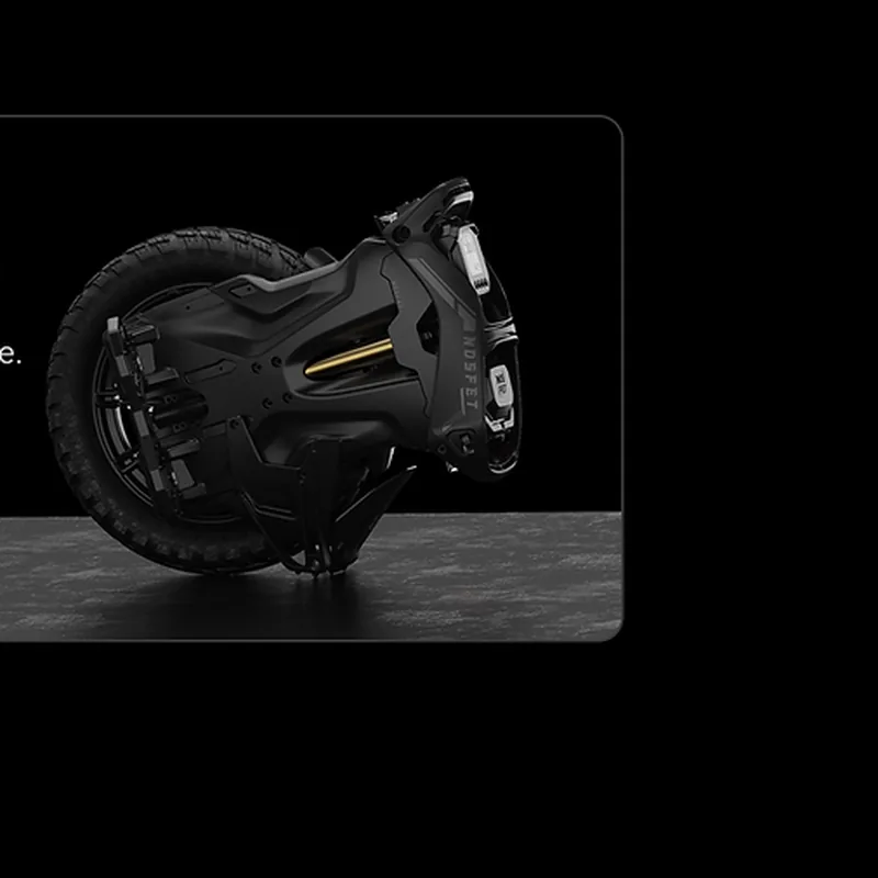 NOSFET AEON electric unicycle resting on its integrated kickstand