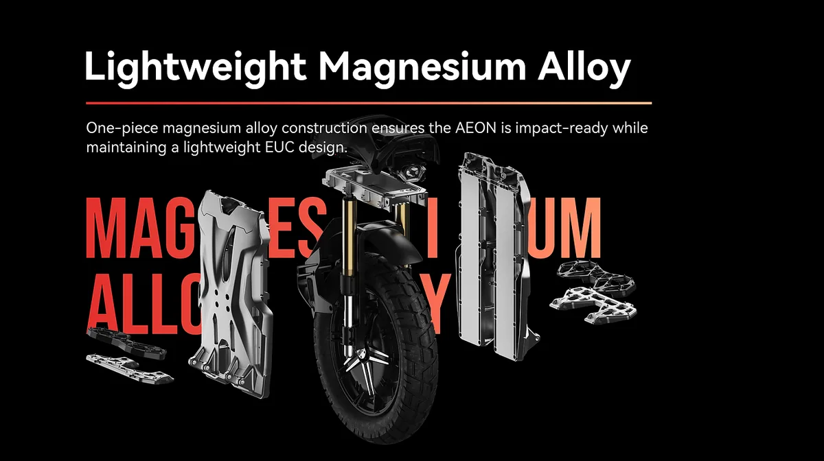Exploded view of the NOSFET AEON one-piece magnesium-alloy chassis