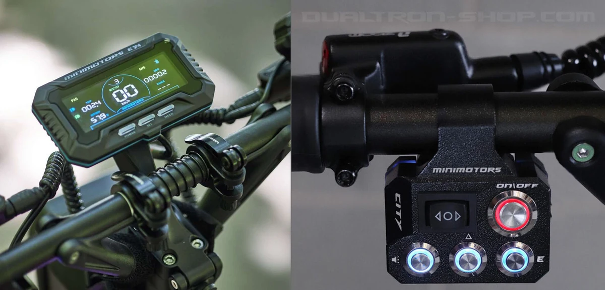 Dualtron City EY4 display and illuminated handlebar switches