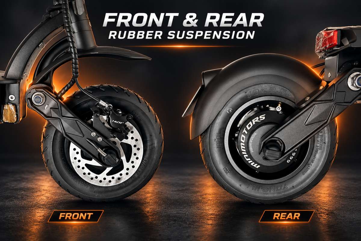 Dualtron Forever Limited front and rear rubber suspension