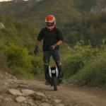 INMOTION V14 Pro rider on uneven terrain