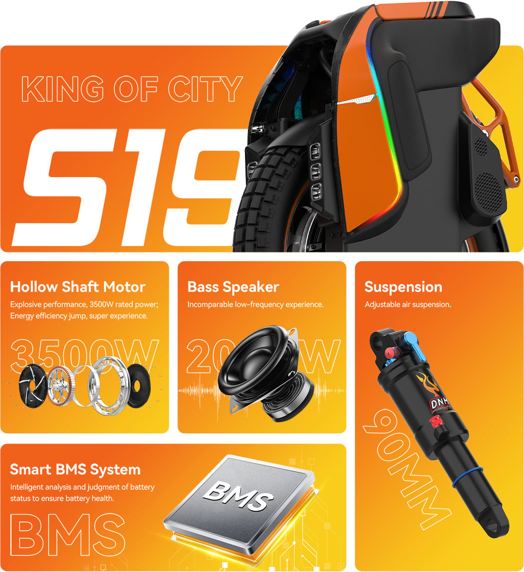 KINGSONG S19 PRO electric unicycle, promotional view