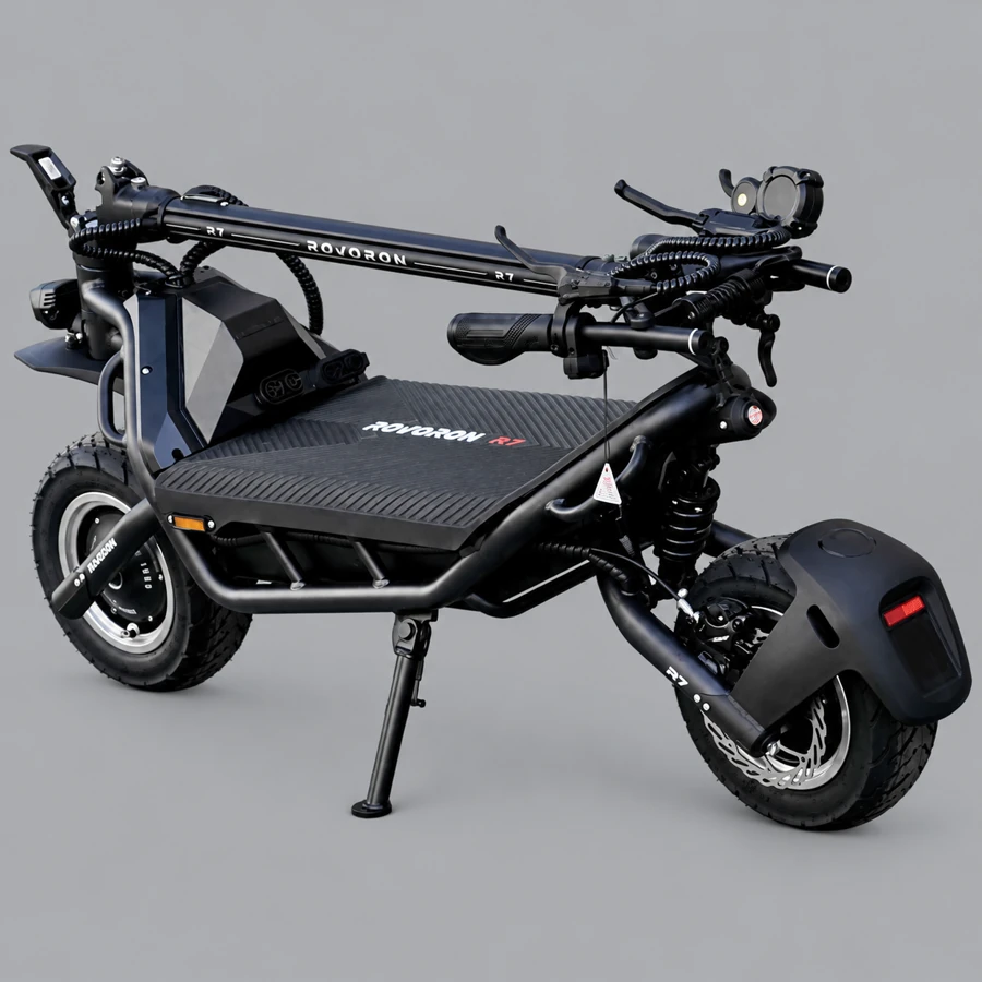 ROVORON R7 PRO folded scooter on a grey background