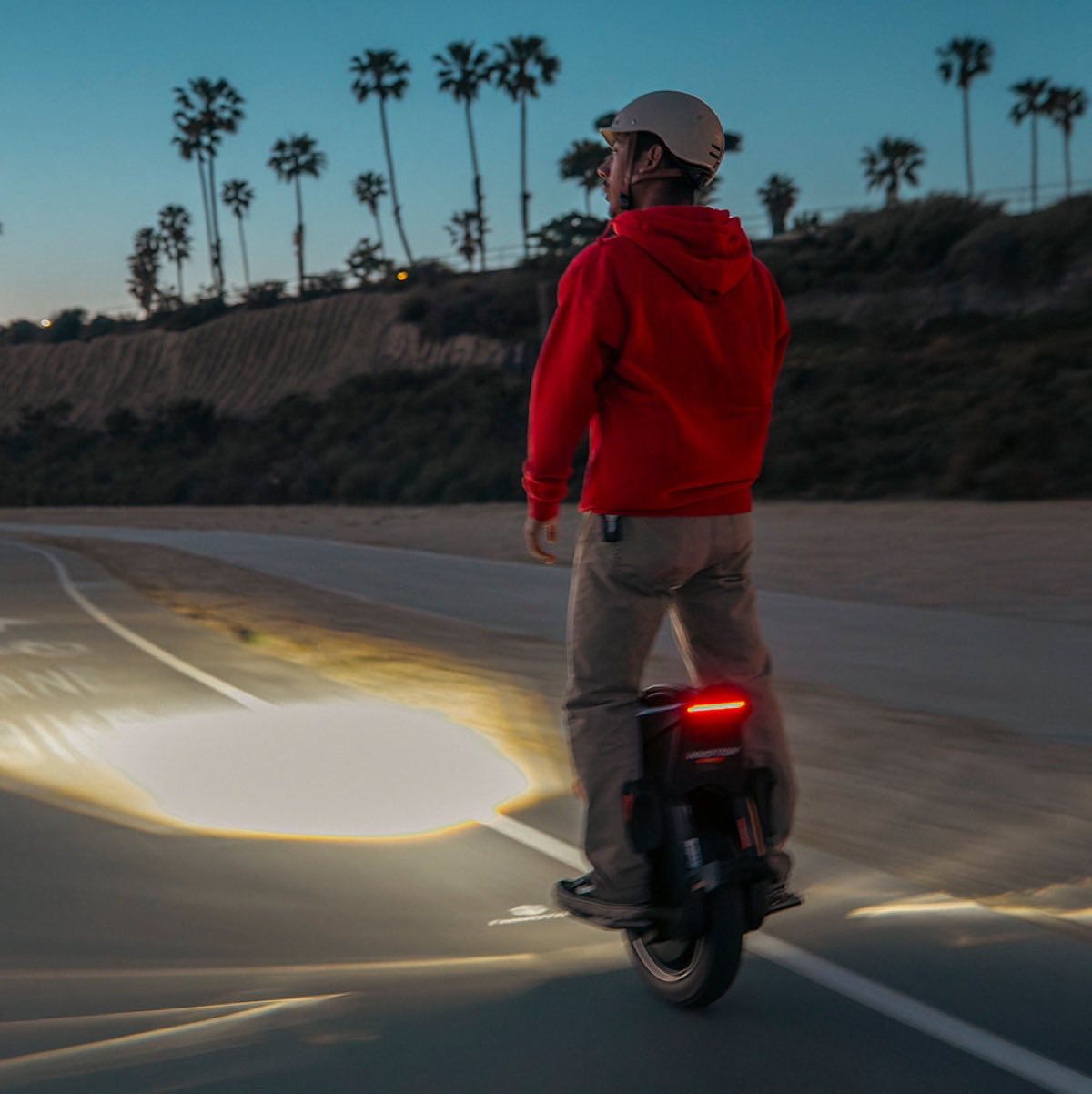 V12S rider at dusk