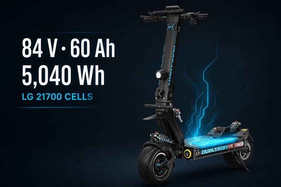 Dualtron X Limited with 84 V 60 Ah battery and 5,040 Wh capacity