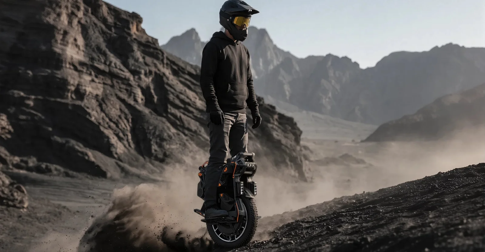 KINGSONG F18 ridden on a mountain track