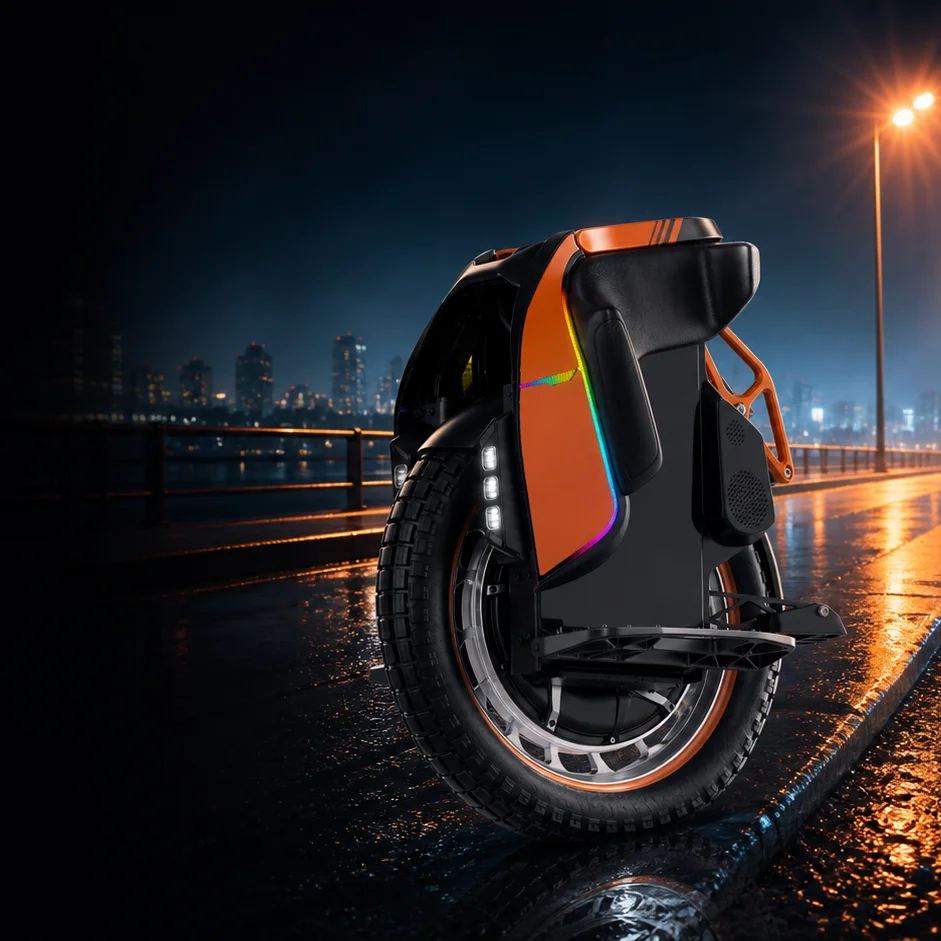 KINGSONG S19 PRO at night in the city