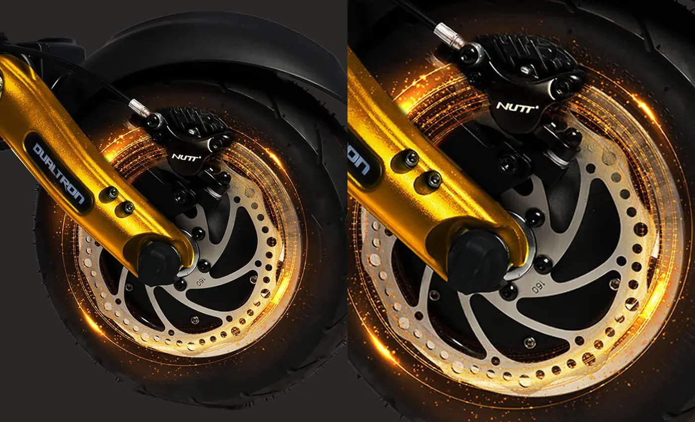 Dualtron Achilleus NUTT brake and caliper detail