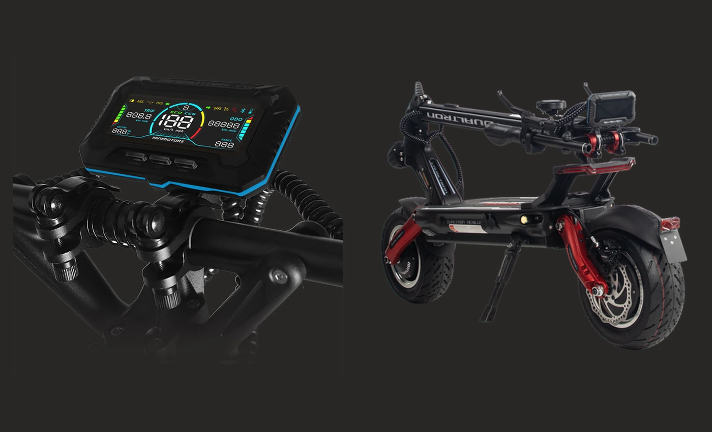 Dualtron Achilleus EY4 display and complete folded scooter