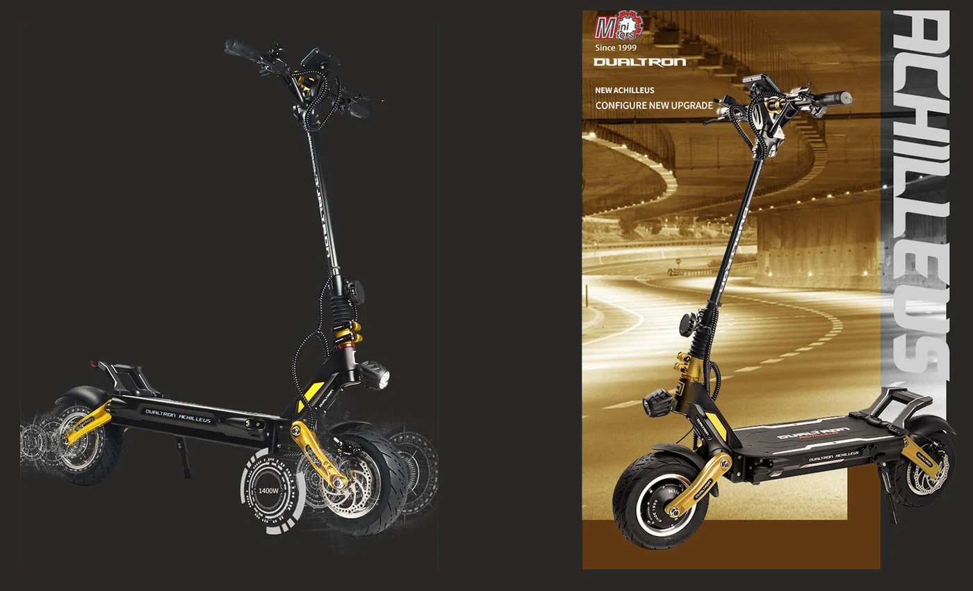 Dualtron Achilleus motor and full product views