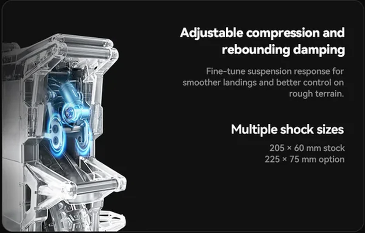 INMOTION X1 adjustable compression and rebound damping